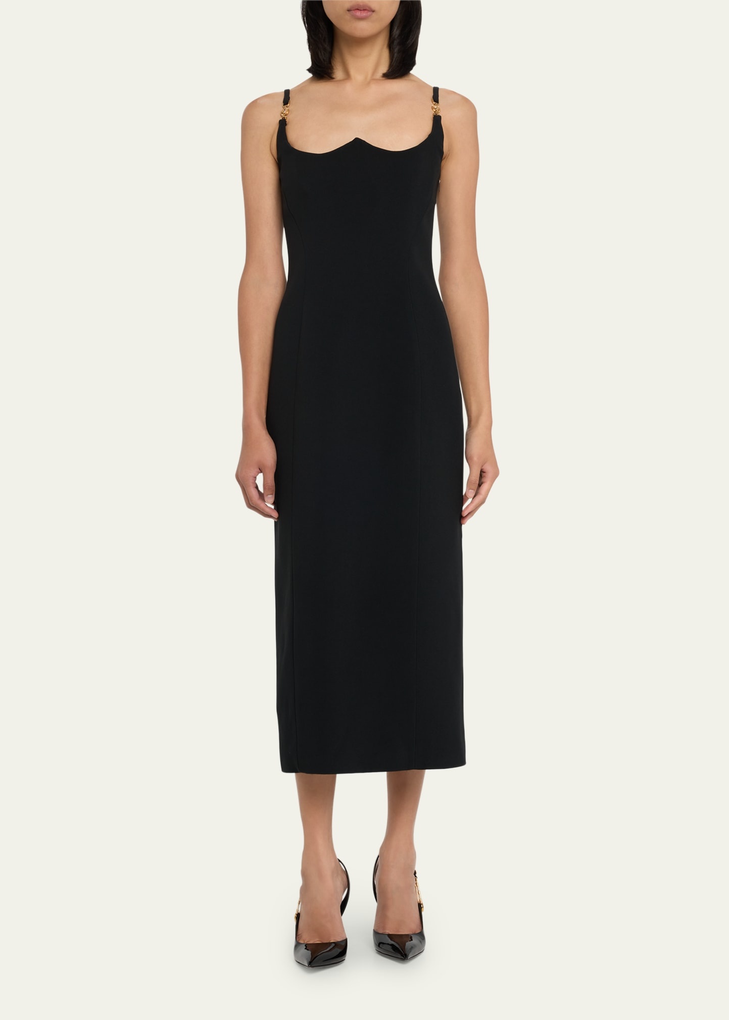 VERSACE Medusa 95 Crepe Midi Dress | bergdorfgoodman