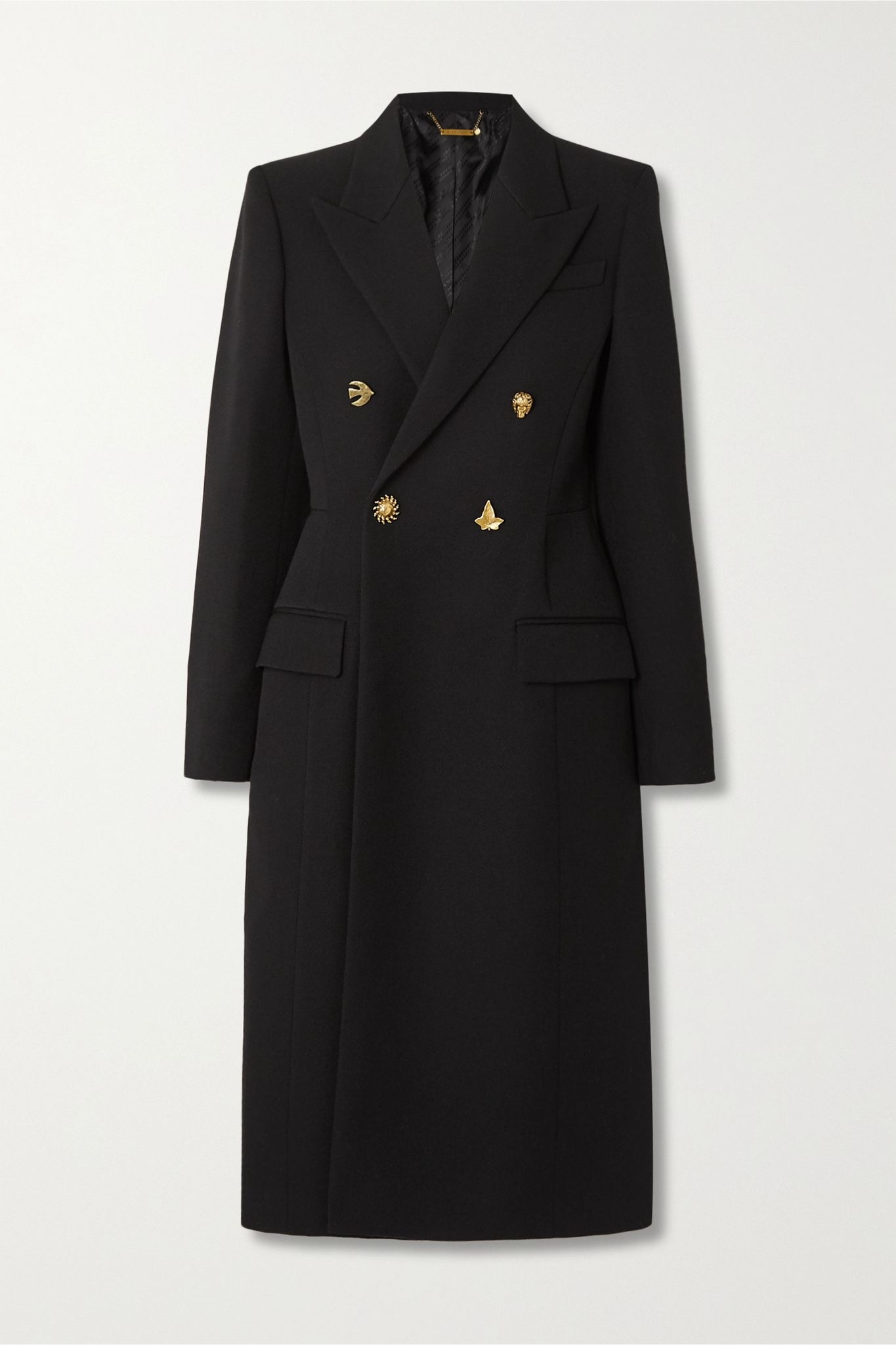 Double-breasted wool-twill coat - 1