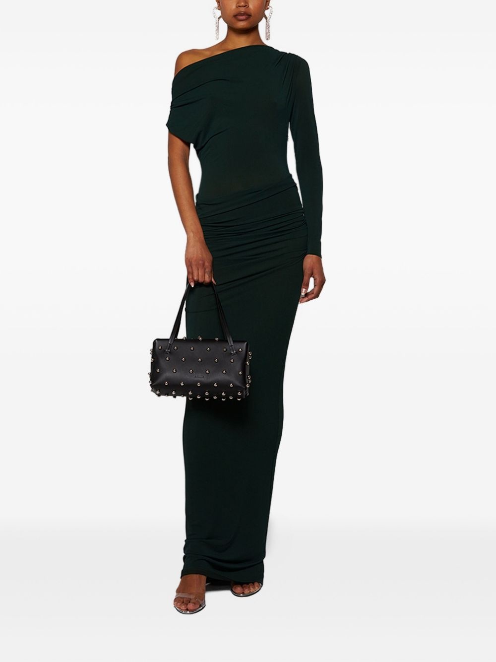 asymmetric draped maxi dress - 2