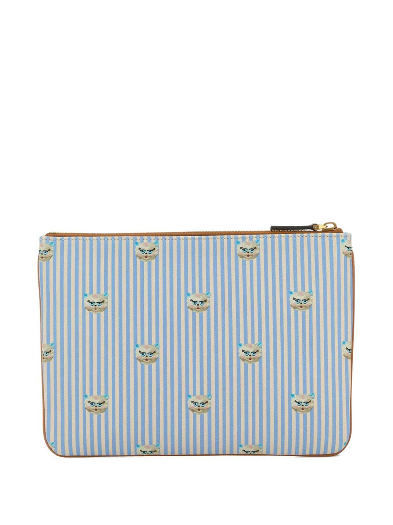 Valentino stripe-pattern pouch outlook