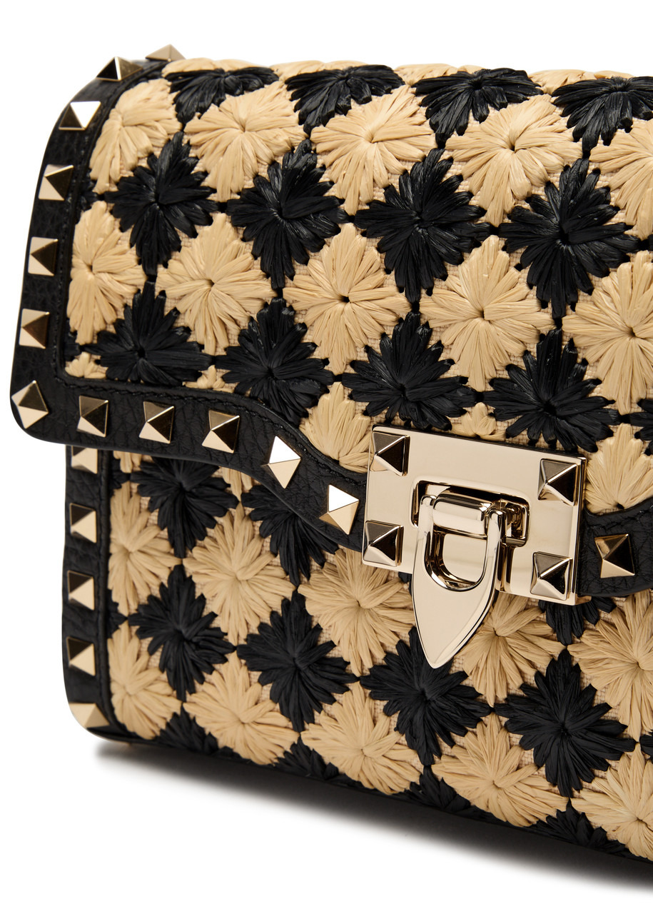 Valentino Garavani Rockstud Faux Raffia Shoulder bag - 3