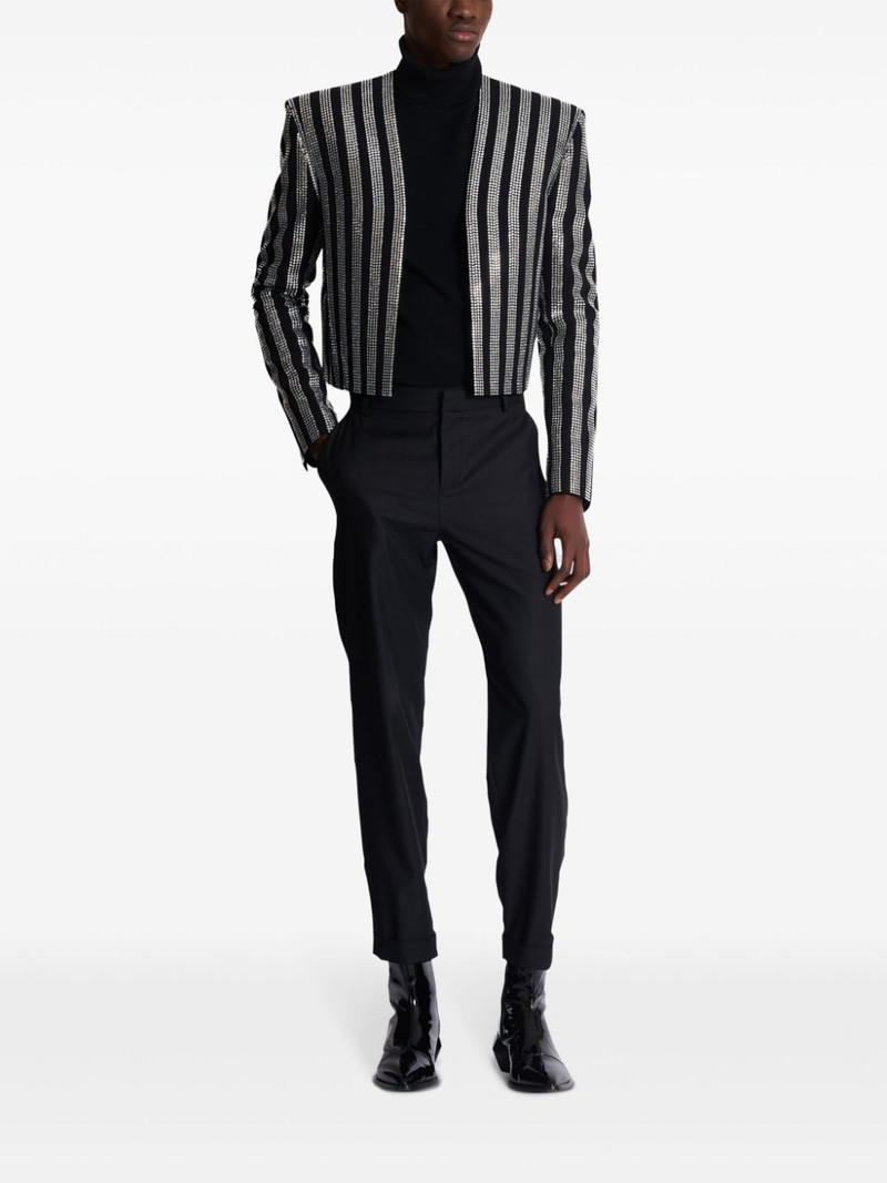 Balmain rhinestone-embellished spencer jacket outlook
