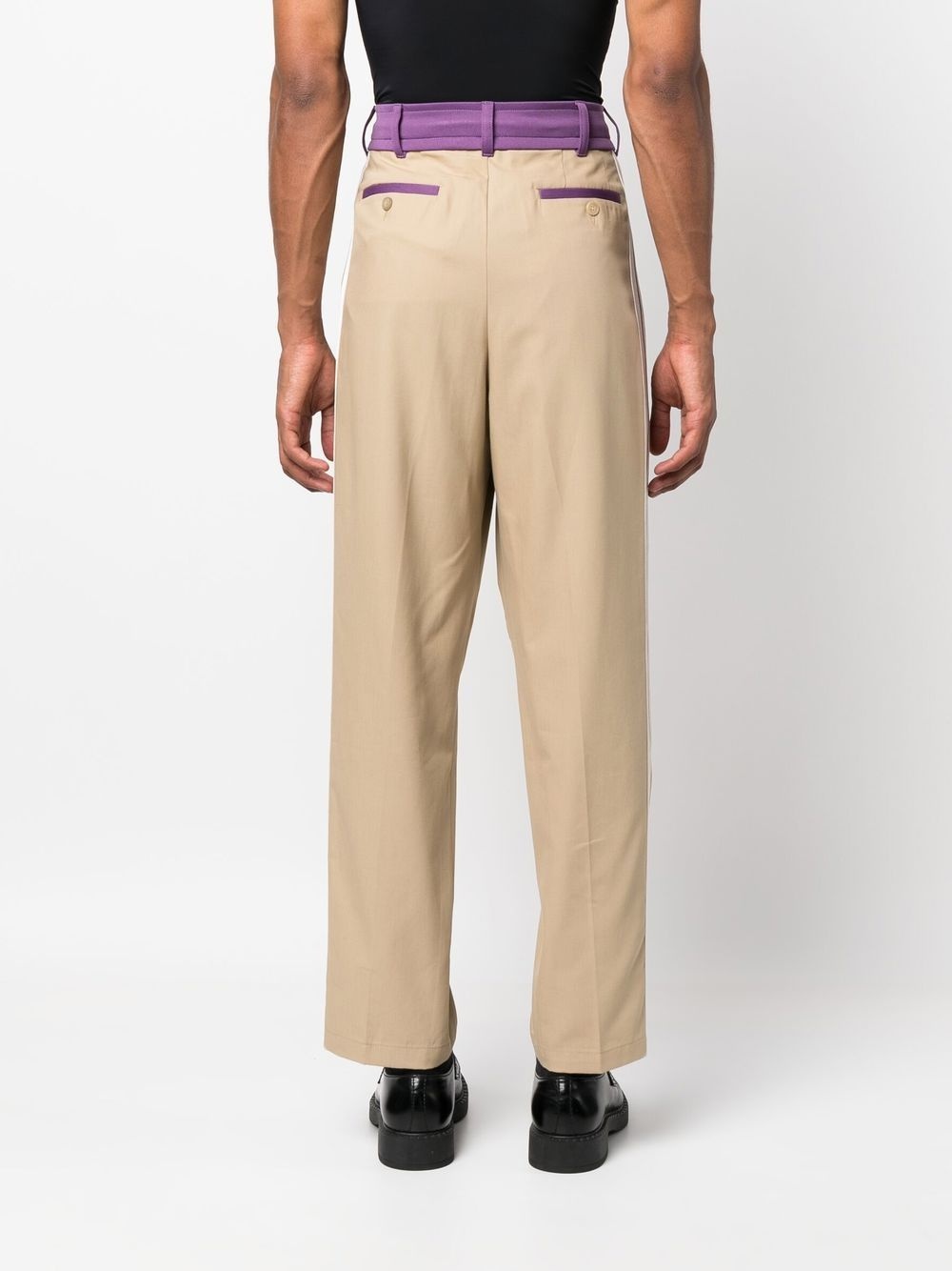 side-stripe trousers - 4