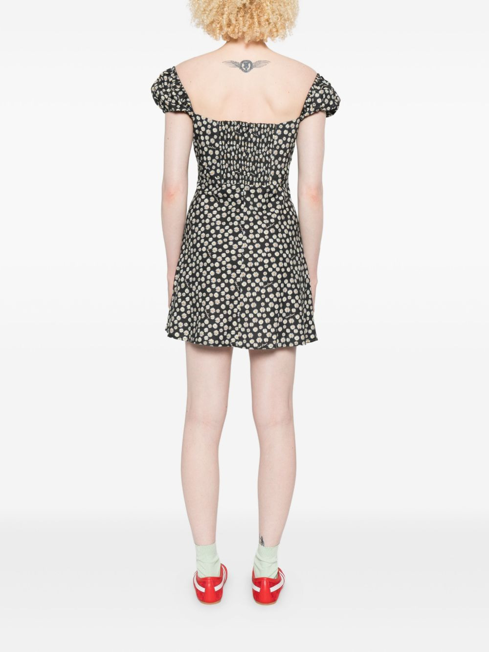 Ditsy Daisy puff-sleeve floral mini dress - 4