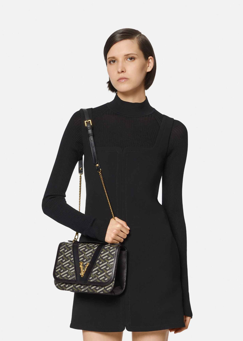 VERSACE Virtus La Greca Signature Shoulder Bag outlook