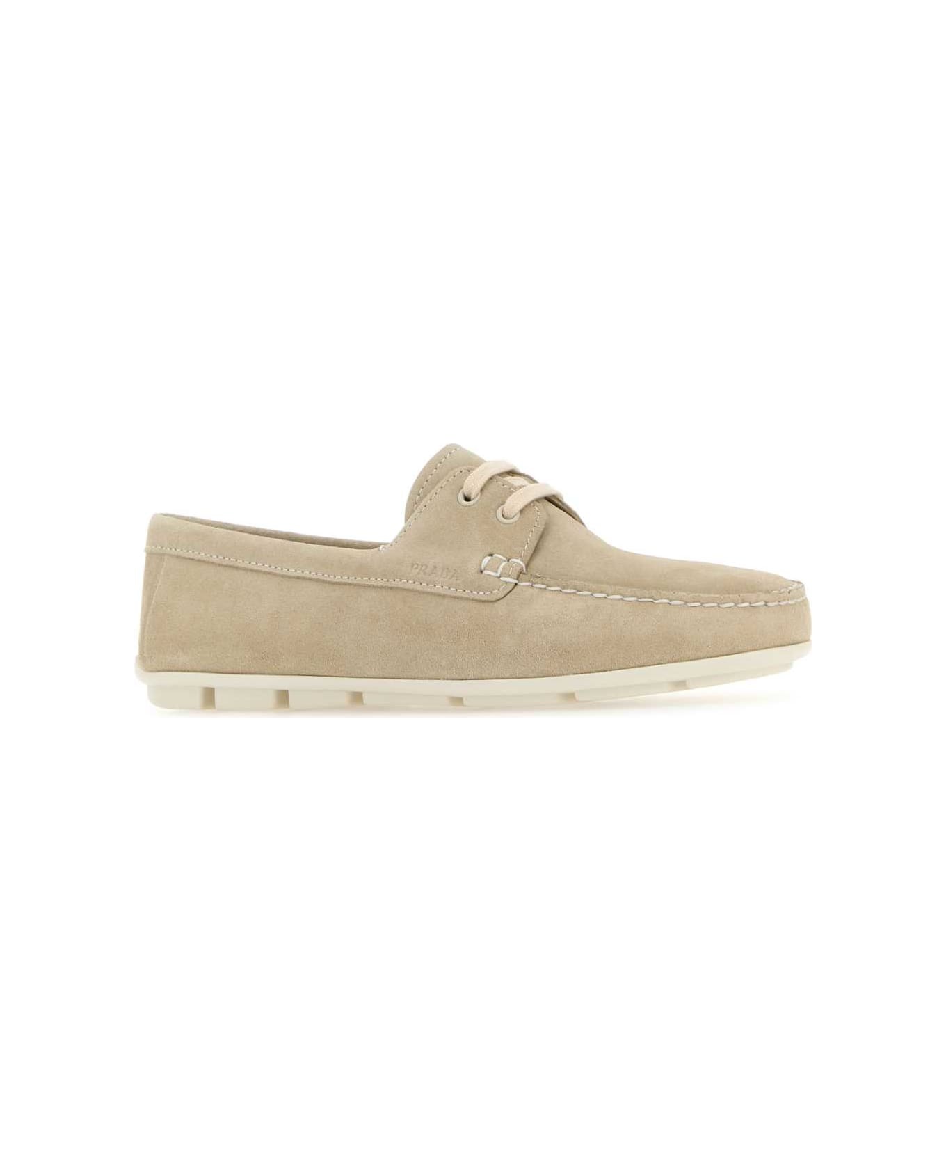 Sand Suede Driver Loafers - 1