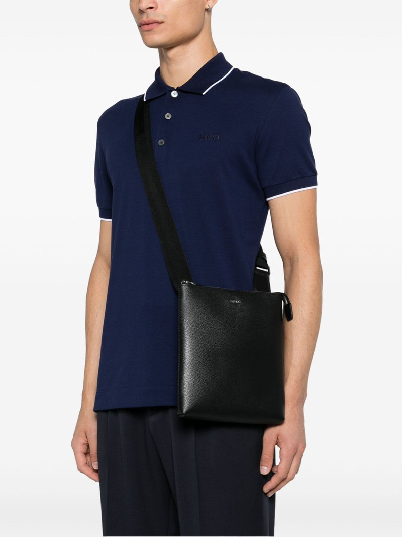 BOSS logo lettering leather messenger bag outlook