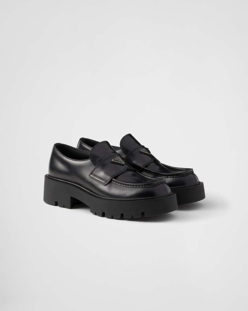 Brushed leather loafers - 1