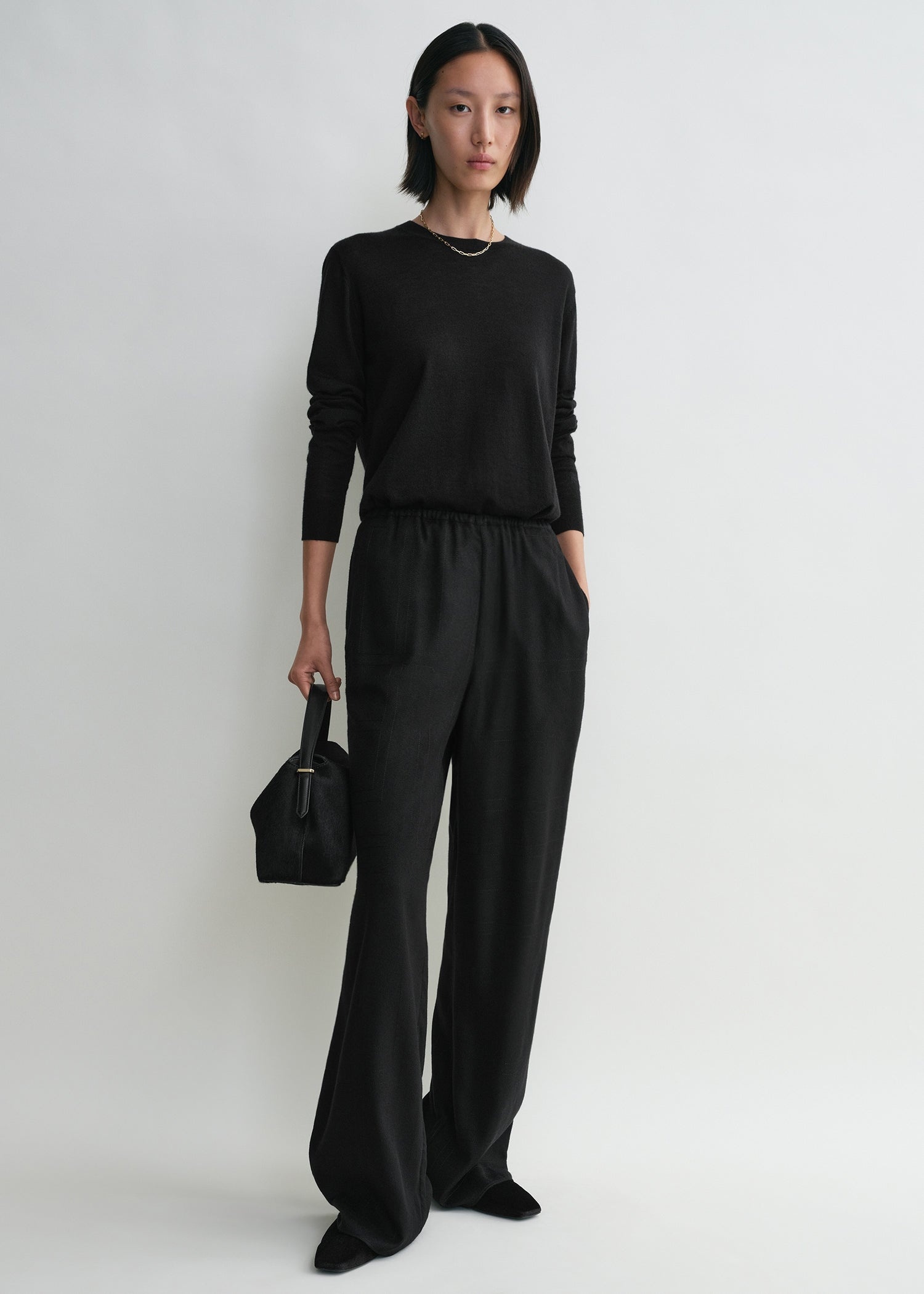 Monogram flannel pj bottoms black - 2