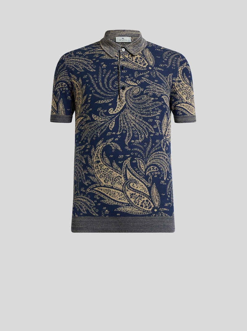 KNIT COTTON JACQUARD POLO SHIRT 1