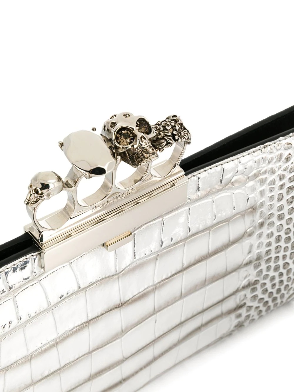 crocodile-effect clutch bag - 4