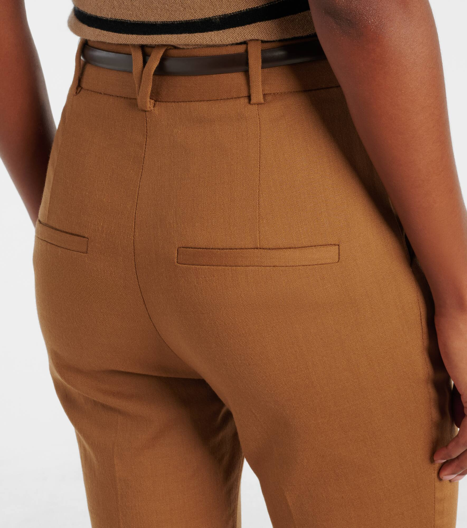 Gracie belted wool flared pants - 5