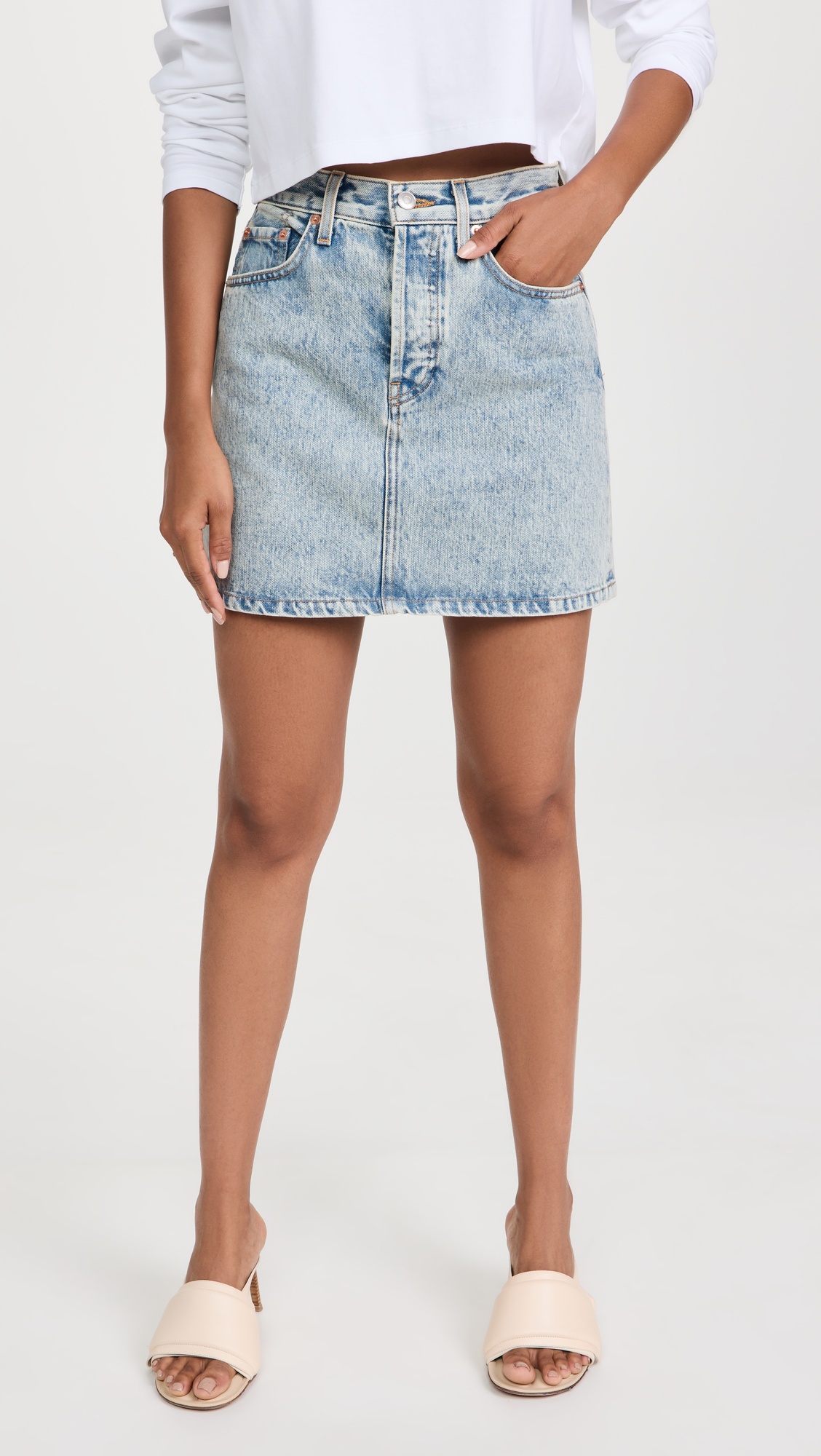 Denim Mini Skirt - 7