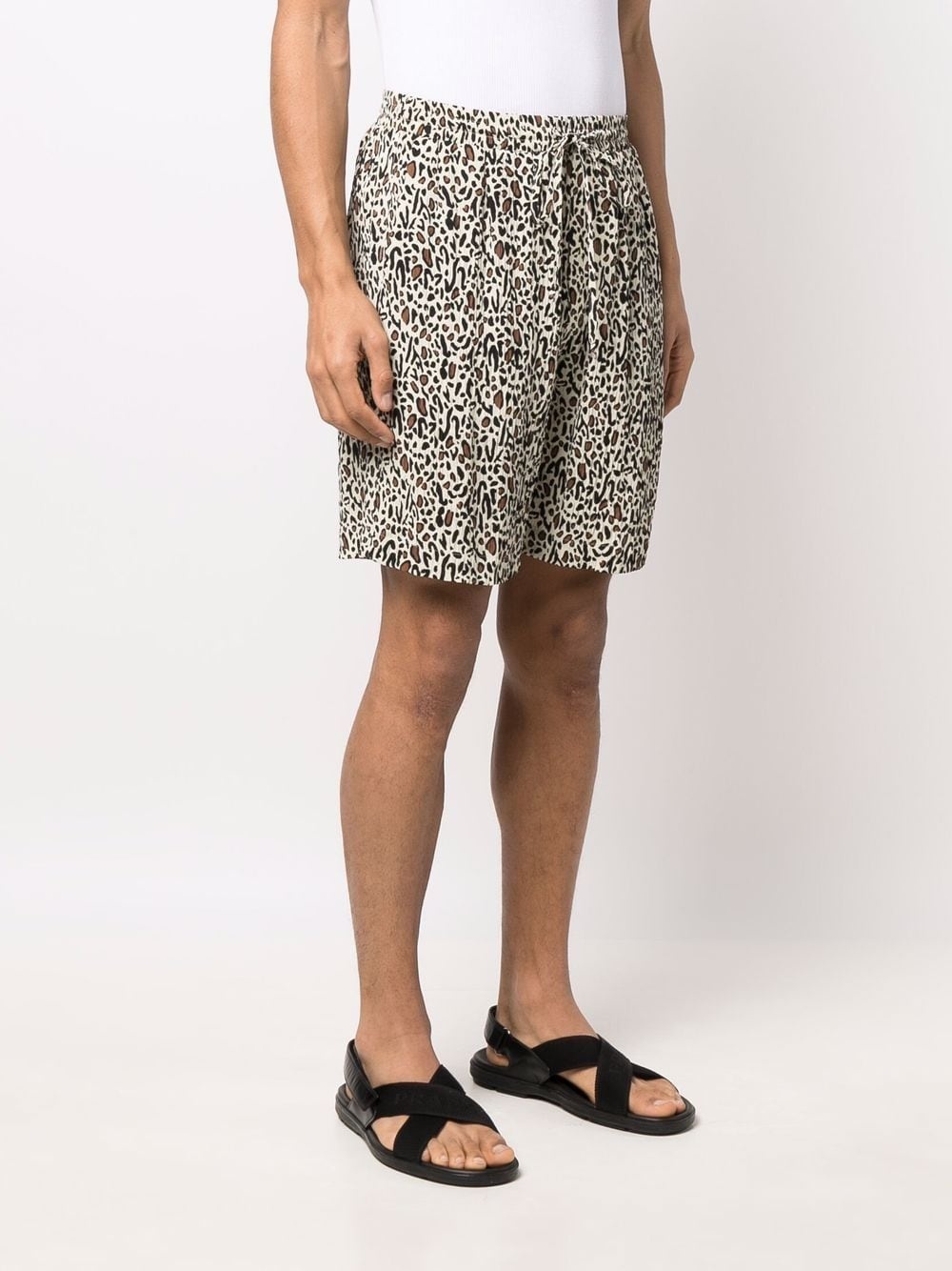 LEOPARD-PRINT TRACK SHORTS - 2