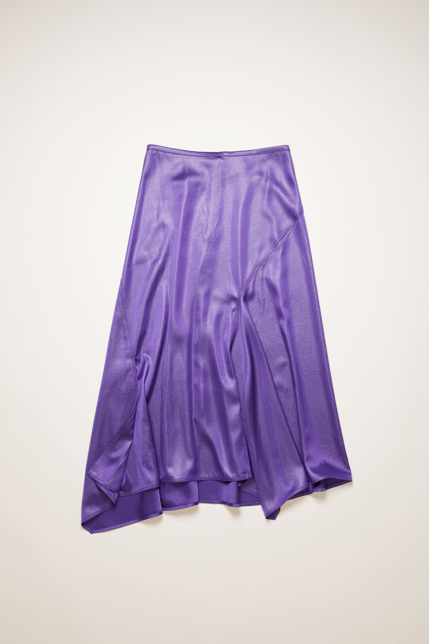 Bias-cut satin skirt electric purple - 5