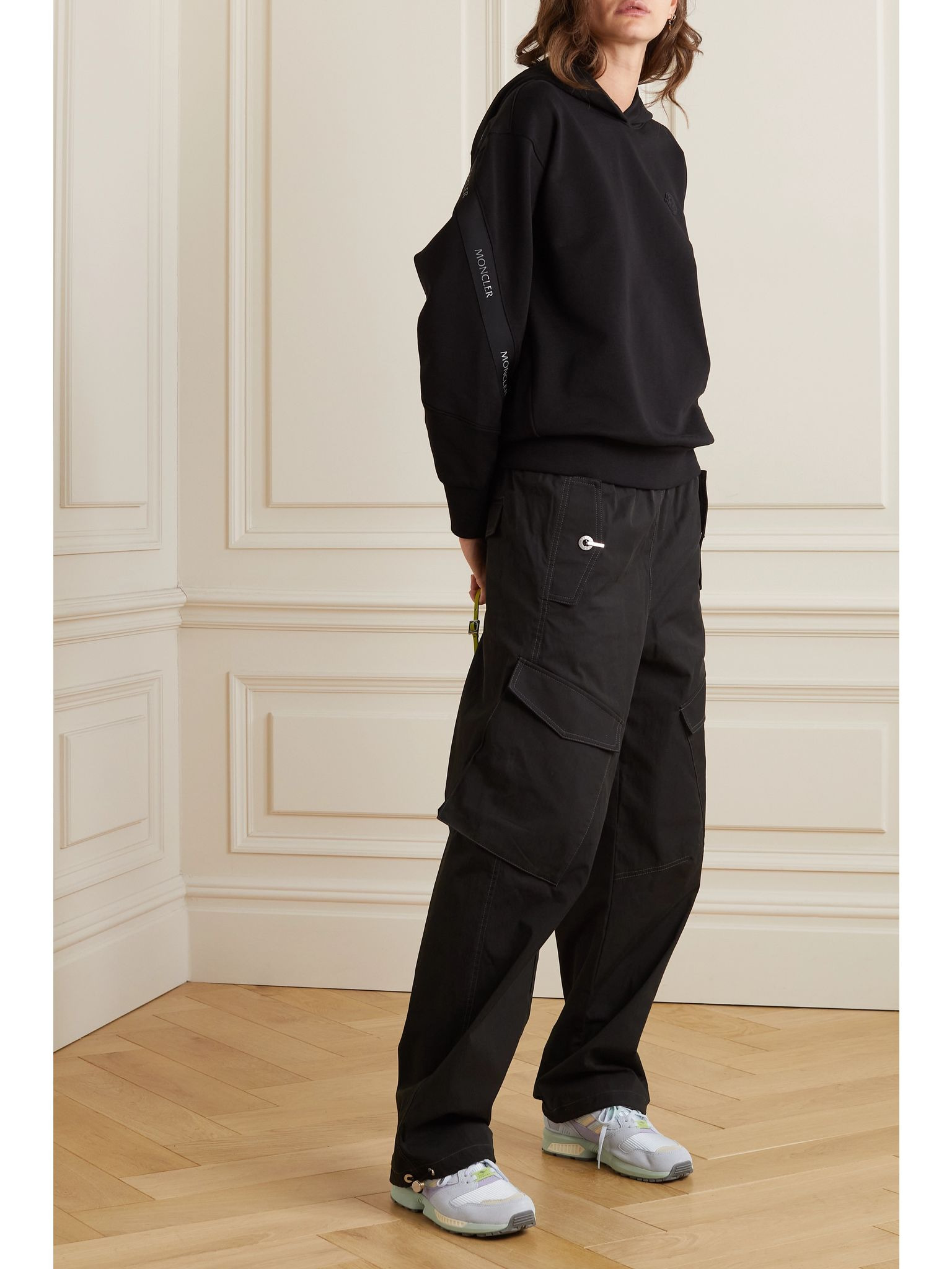 Printed cotton hoodie Black - 2