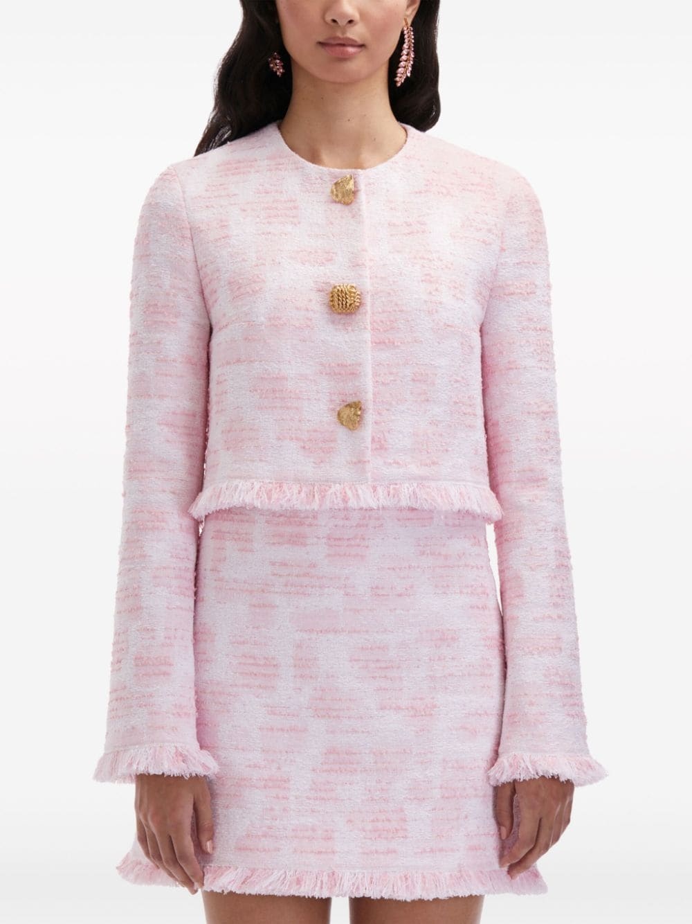 textured tweed jacket - 3