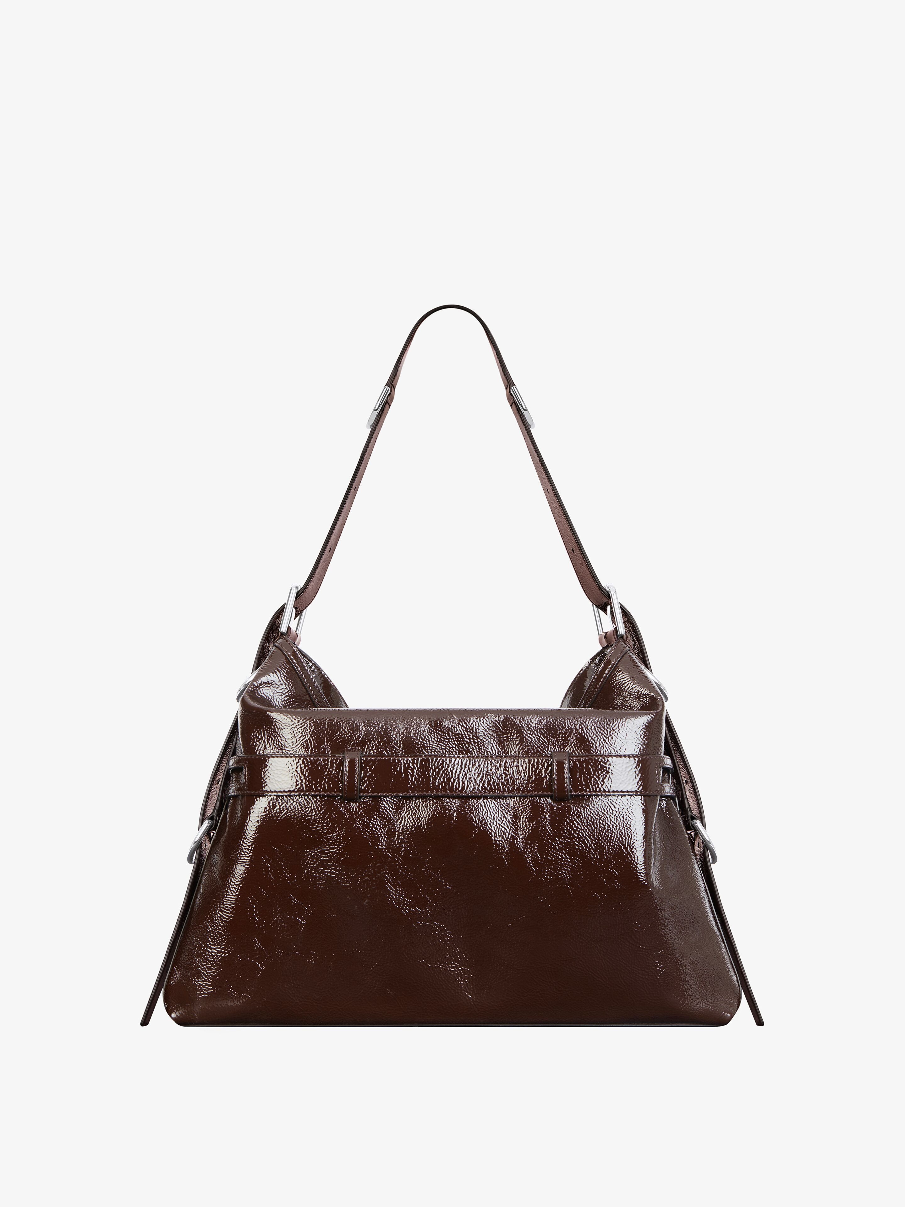 MEDIUM VOYOU BAG IN PATENT LEATHER WITH MULTI-BUCKLES - 4