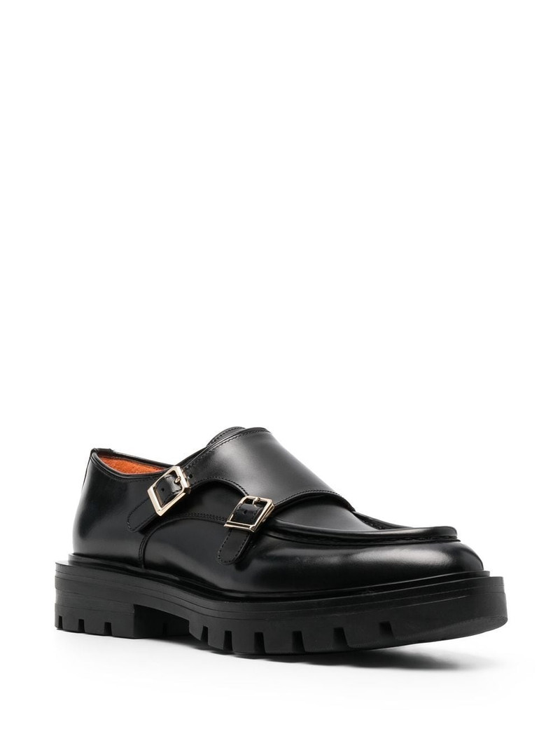 Santoni side buckle-fastening detail loafers outlook