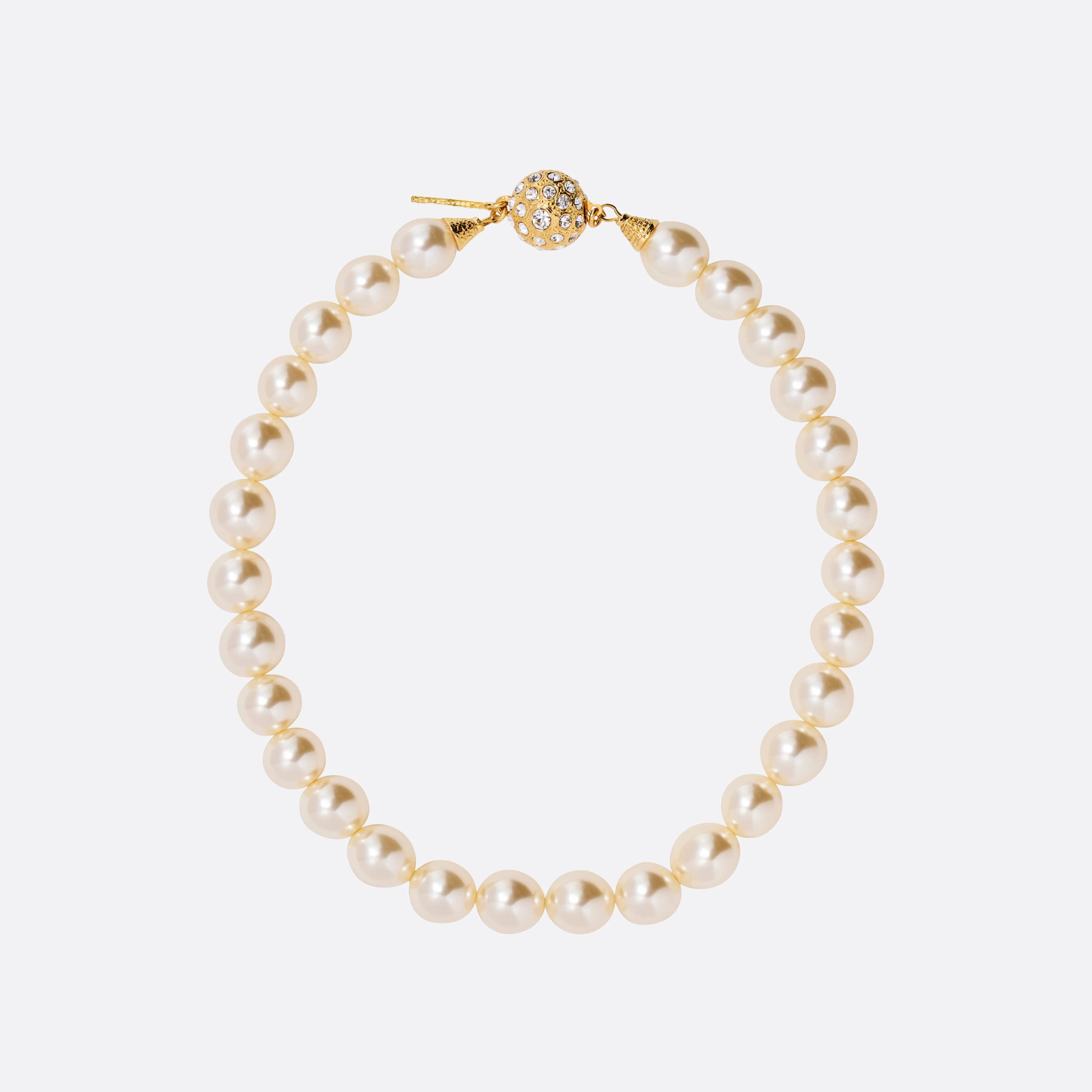 PEARL NECKLACE WITH CRYSTAL EMBELLISHMENT - 1