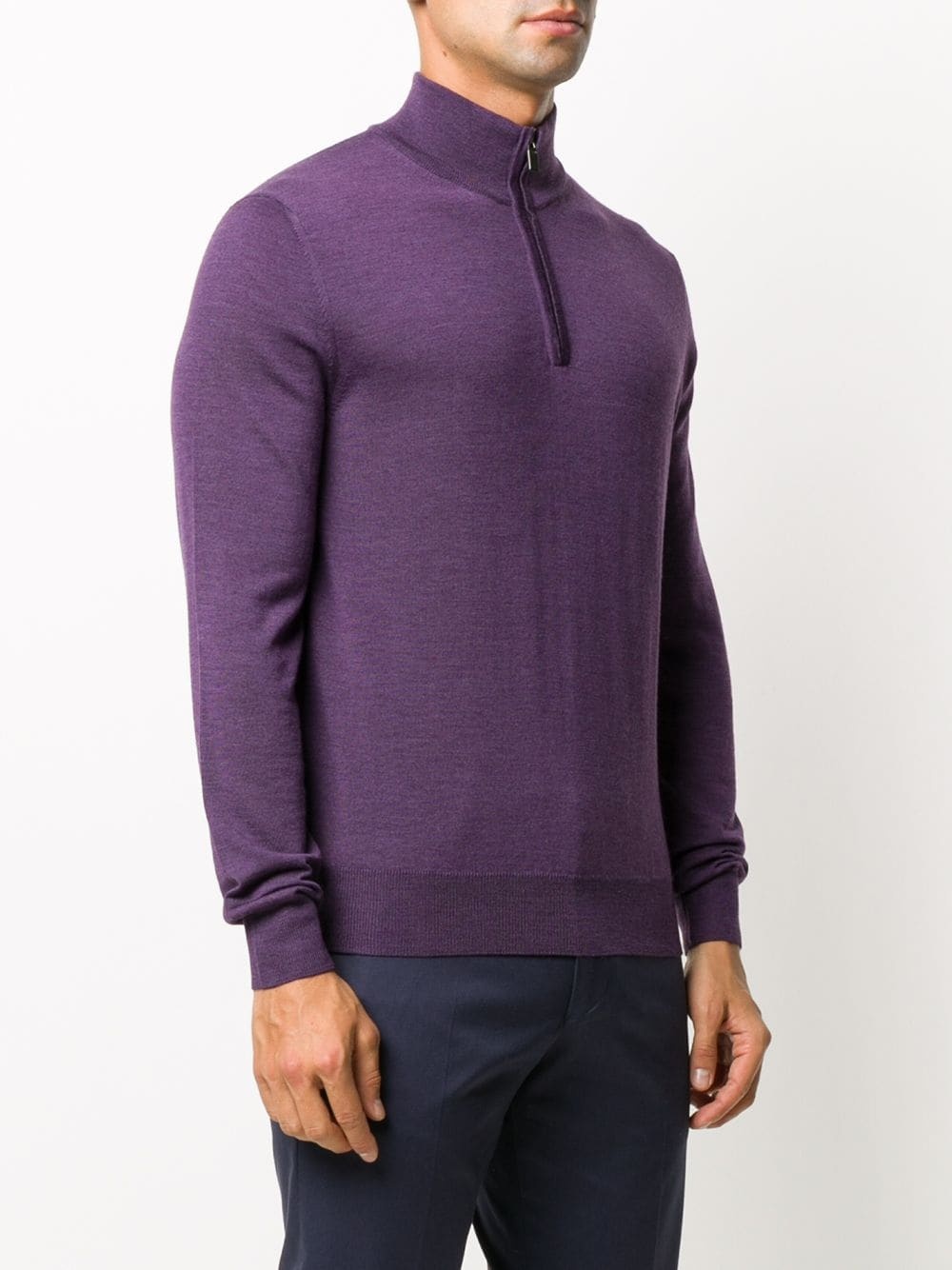 zipped funnel-neck pullover - 3