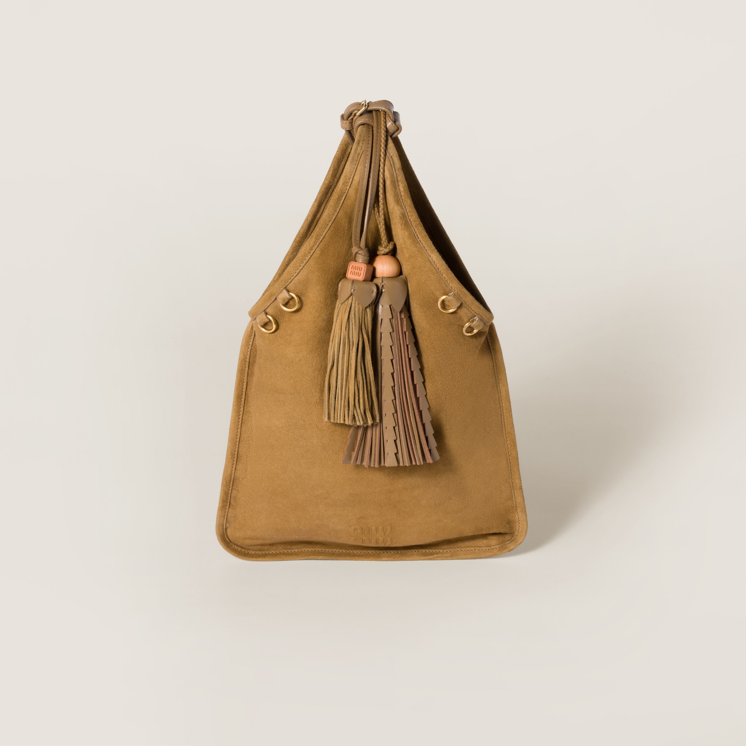 Suede handbag with tassels - 1