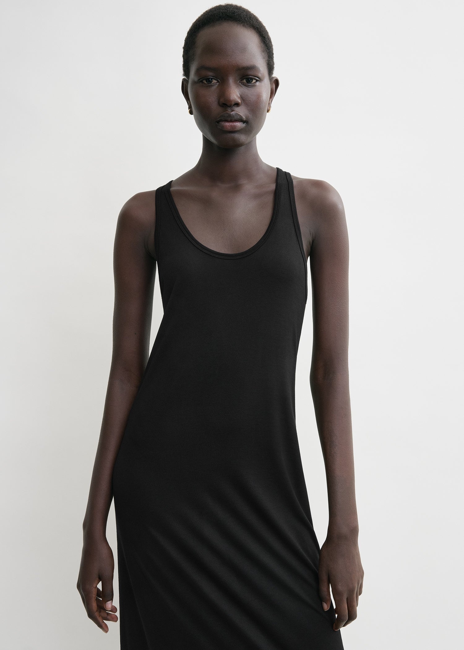 Scoop-neck jersey dress black - 5