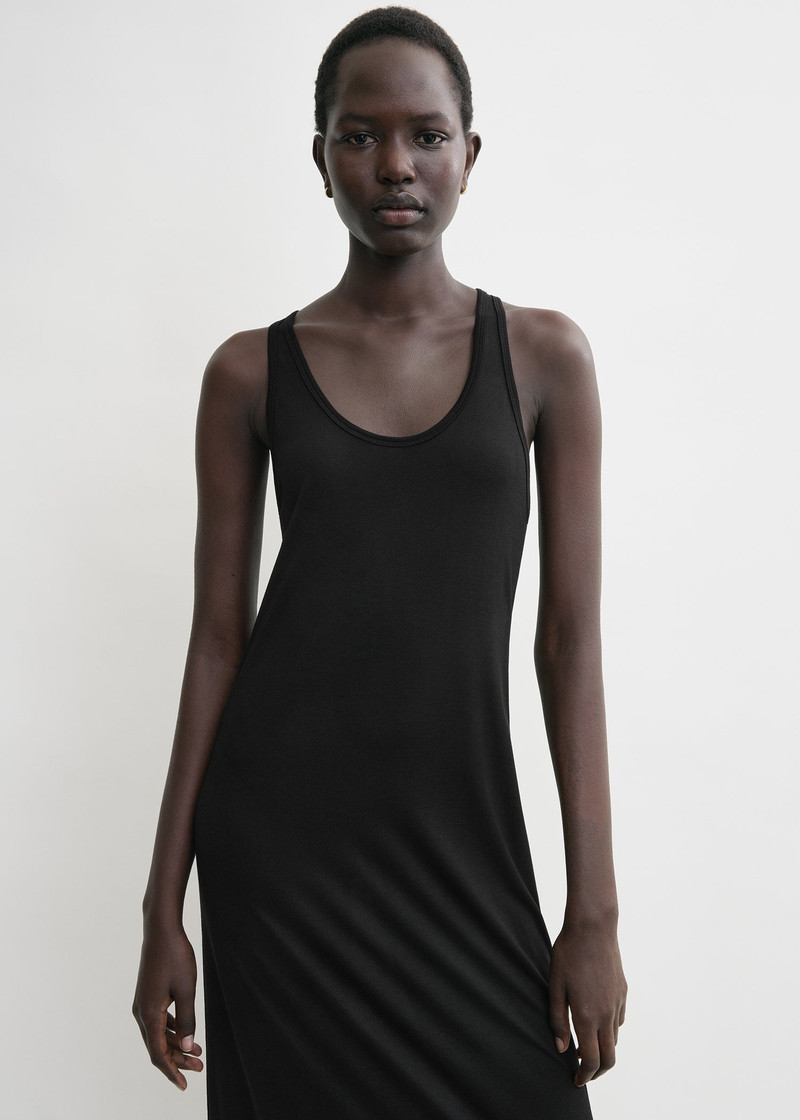 Scoop-neck jersey dress black 5