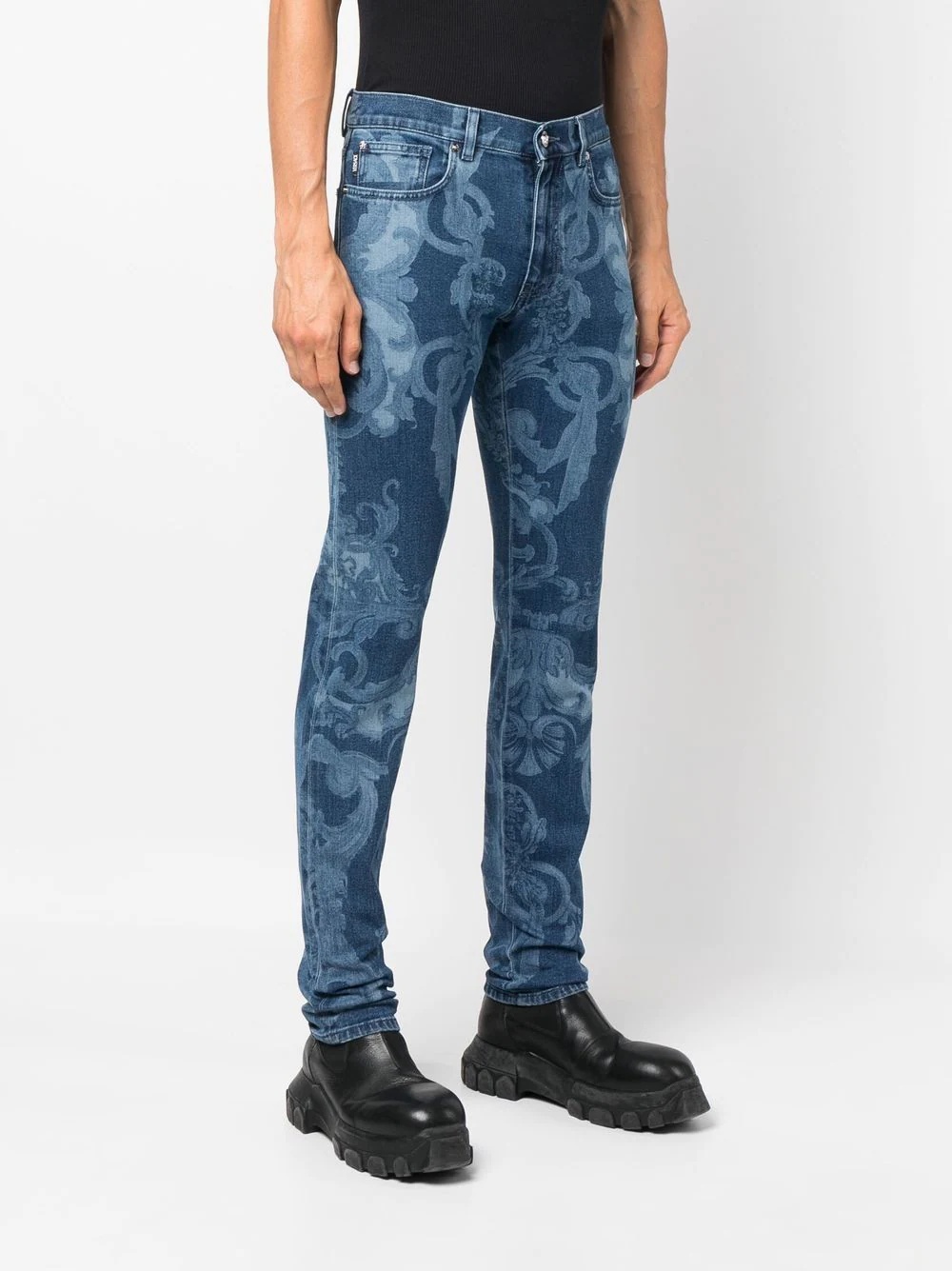 Baroque-print skinny jeans - 3