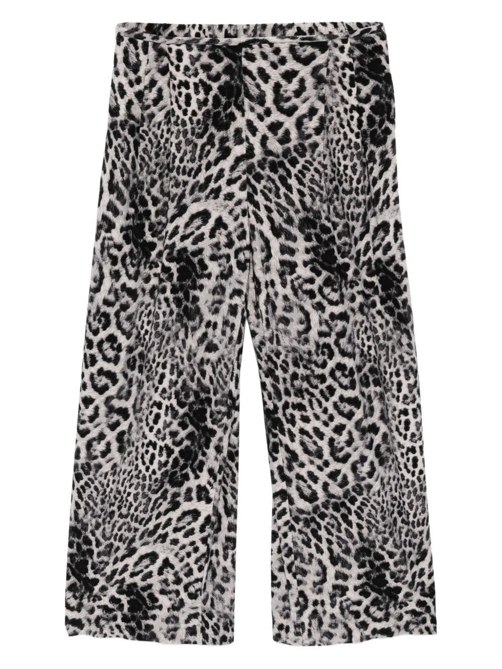 Leopard print wide leg trousers - 1