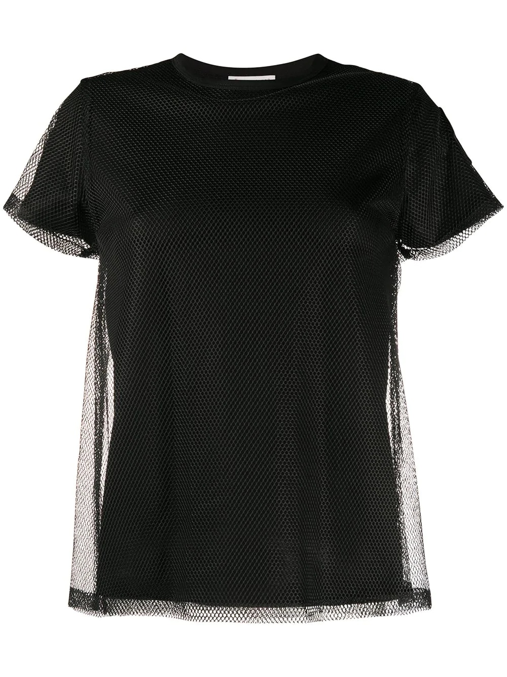 mesh overlay T-shirt - 1