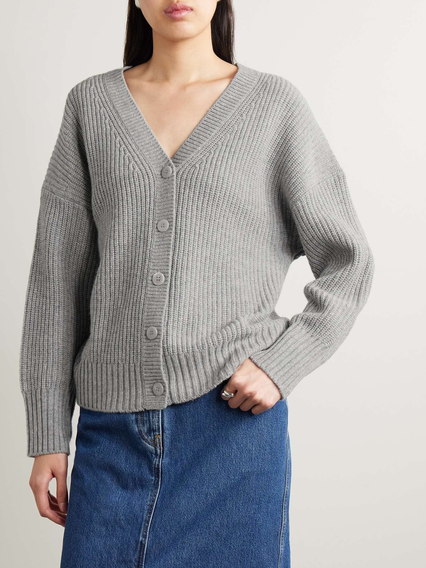 Matilda ribbed-knit wool-blend cardigan - 3
