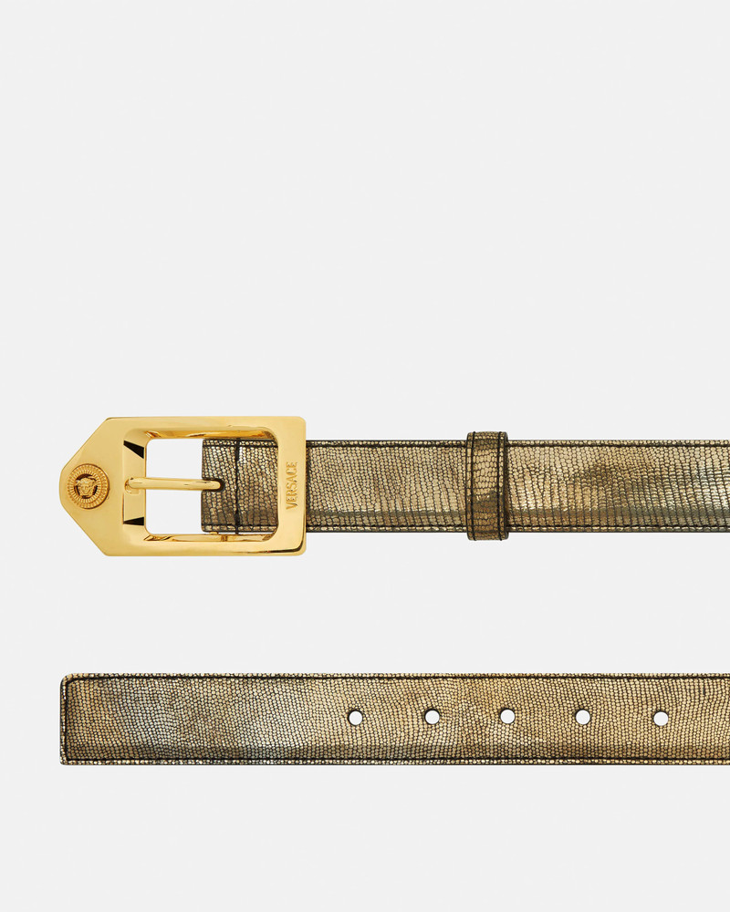VERSACE Medusa Biggie Lizard-Effect Belt 1.2" outlook
