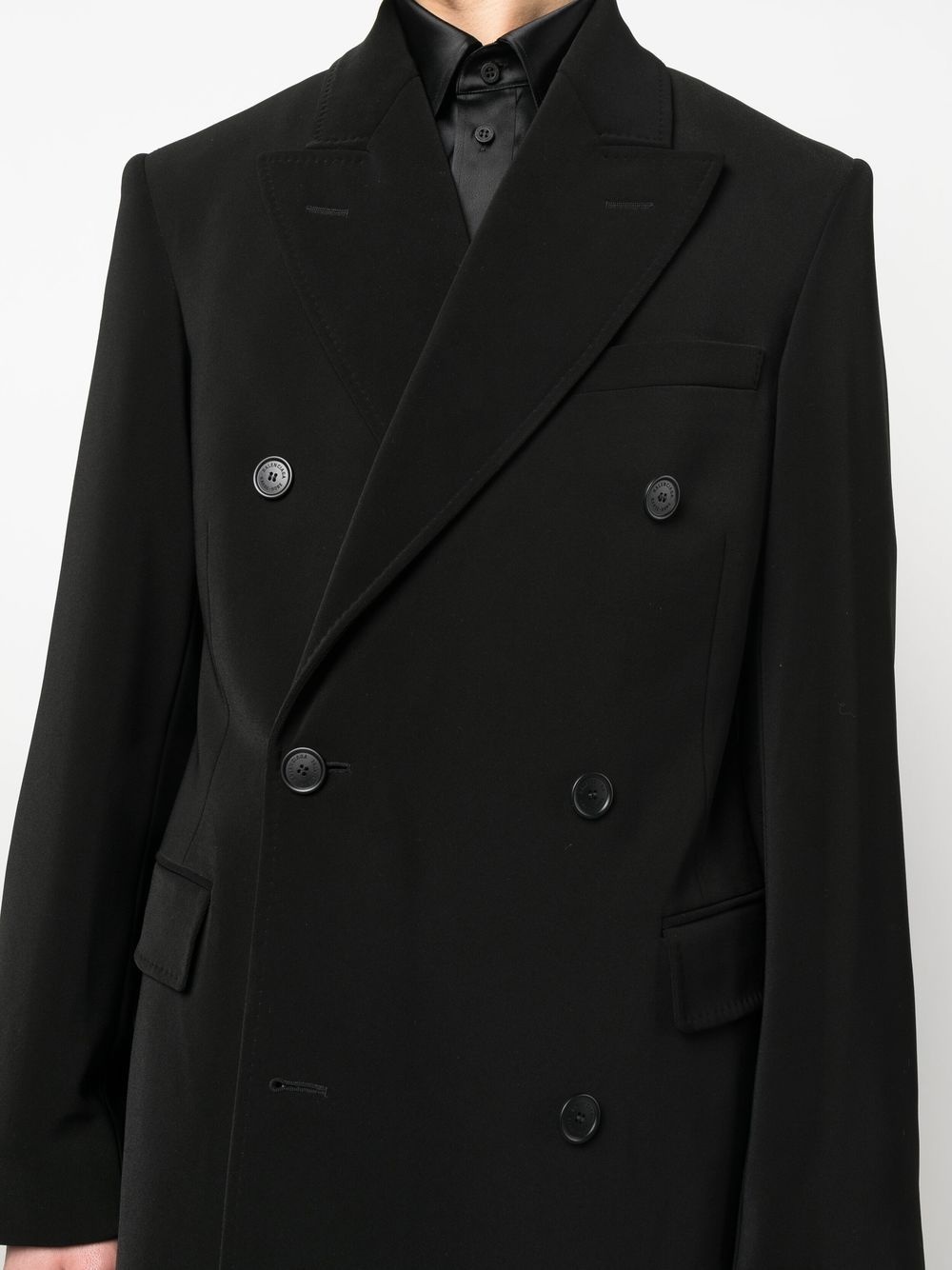 double-breasted peak-lapel coat - 5