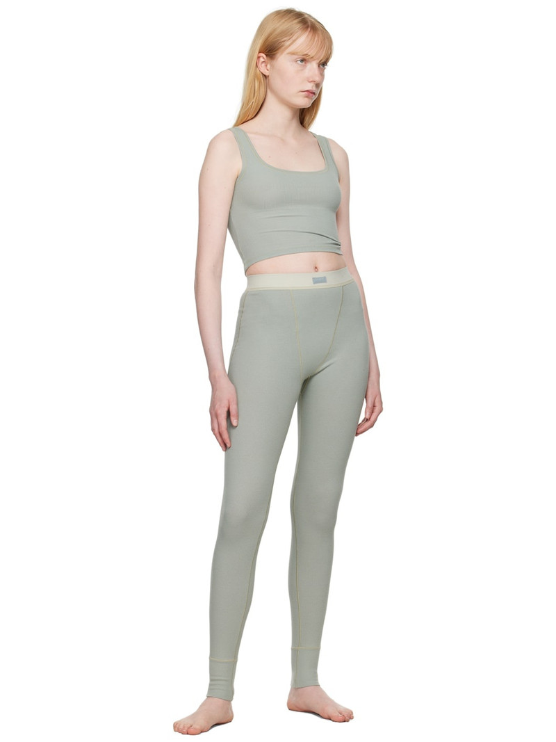 SKIMS Green Cotton Rib Leggings outlook