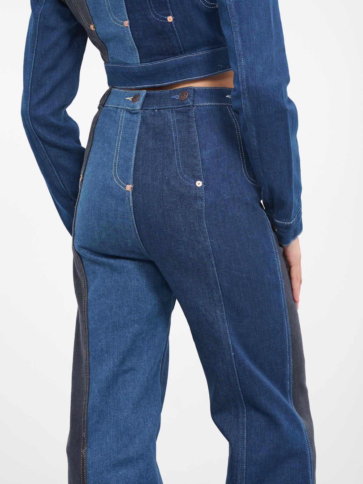 Denim Patchwork Jeans - 4