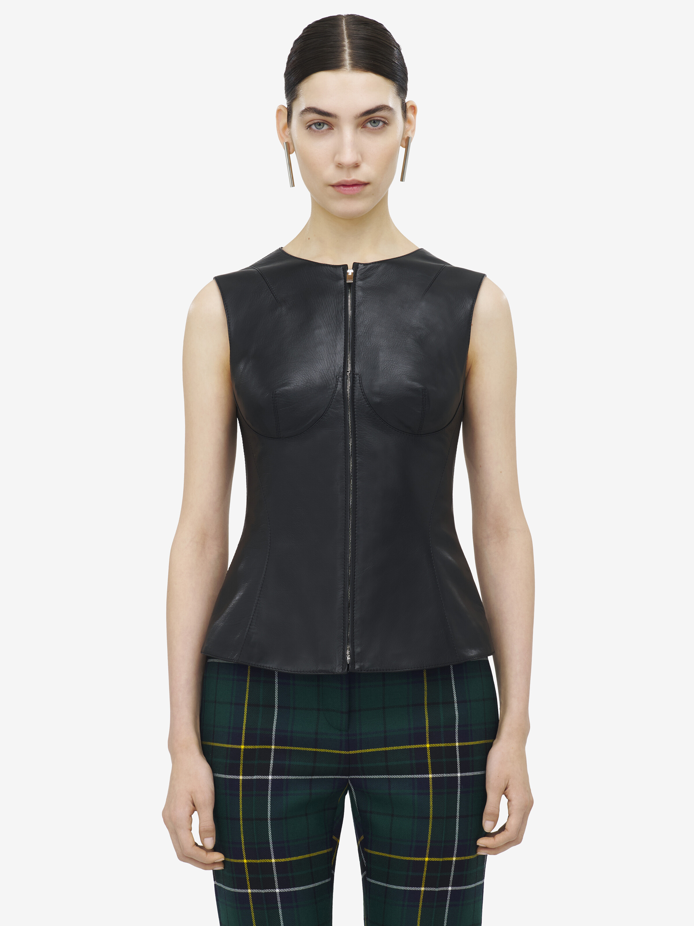 Sleeveless Leather Top - 2