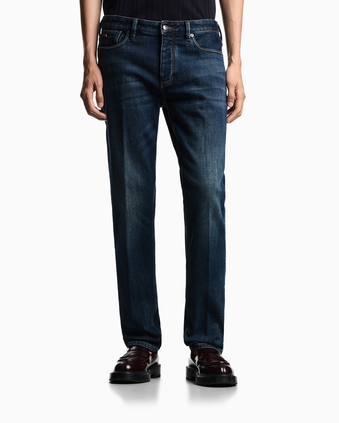 ASV J75 SLIM-FIT JEANS IN STONE-WASHED BRUSHED STRETCH DENIM - 4