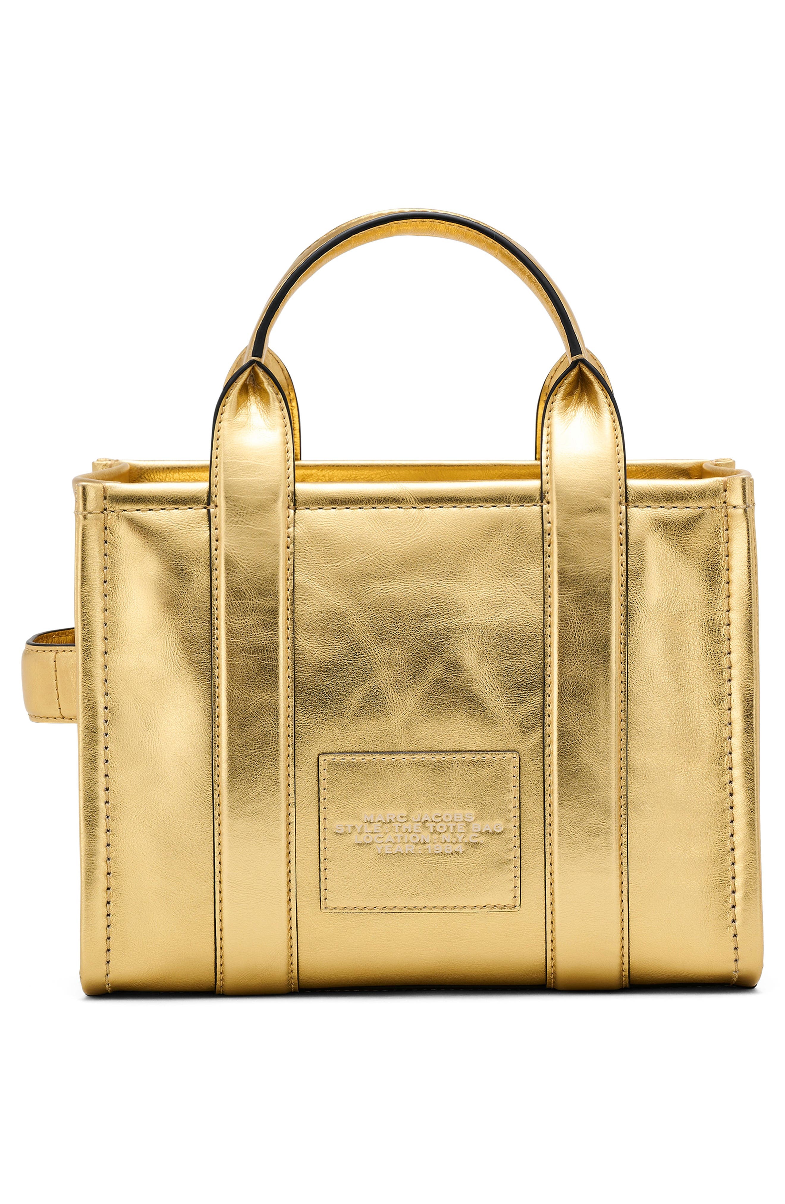 Marc Jacobs The Small Metallic Leather Tote in Gold at Nordstrom - 4