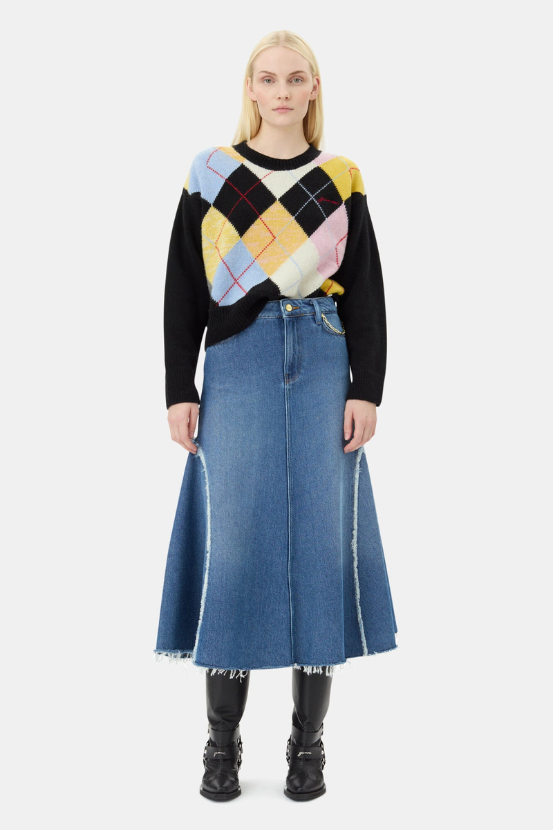 GANNI BLUE MIDI SKIRT outlook