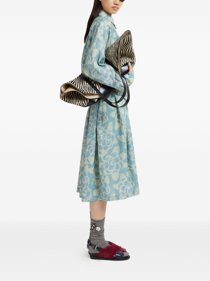 Marni drawstring floral shirt outlook