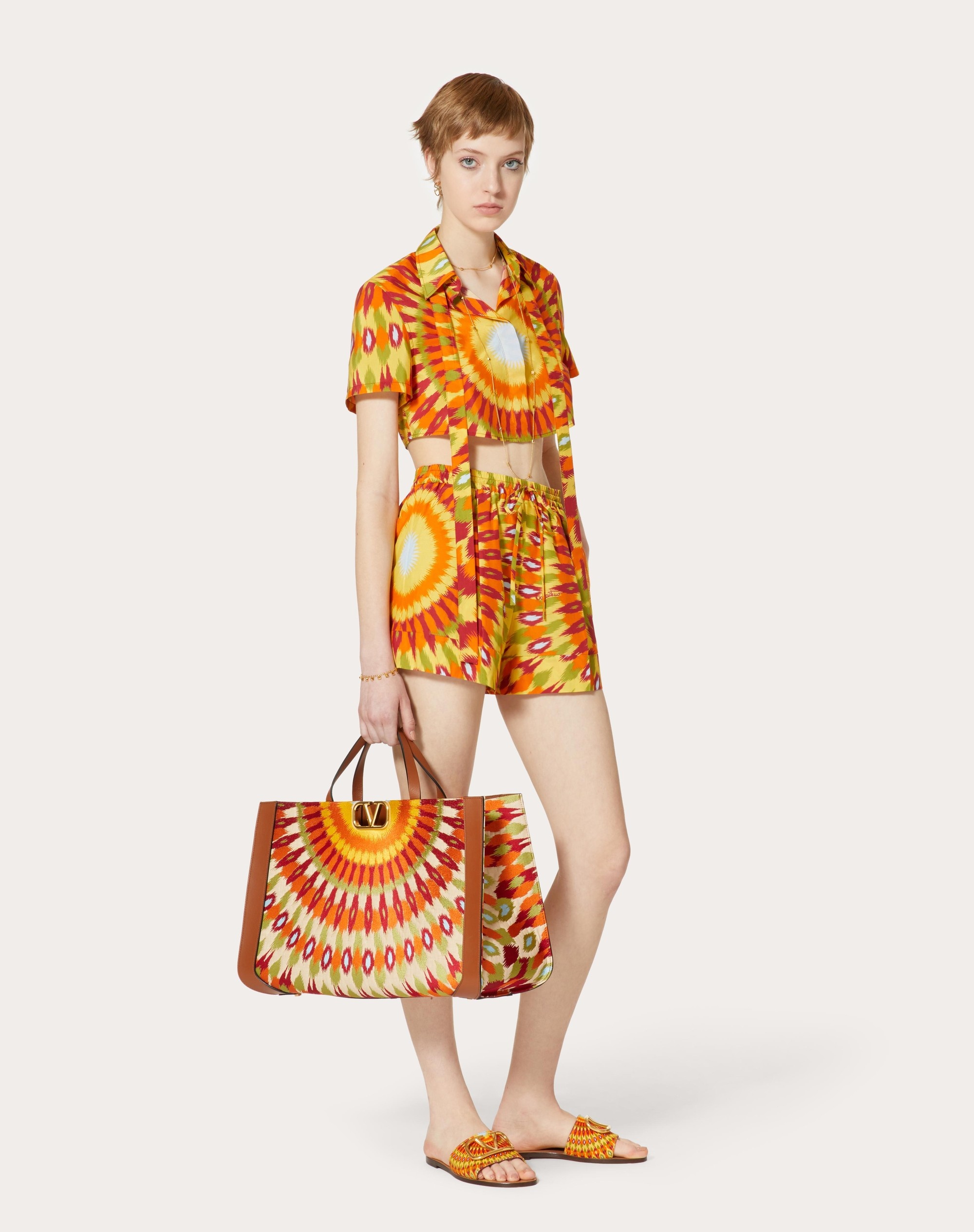 POPLIN SHIRT WITH ROUND RAIN PRINT - 2