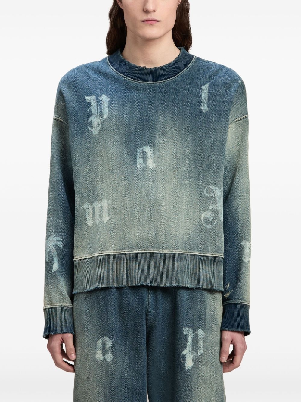 logo-print washed sweatshirt - 3