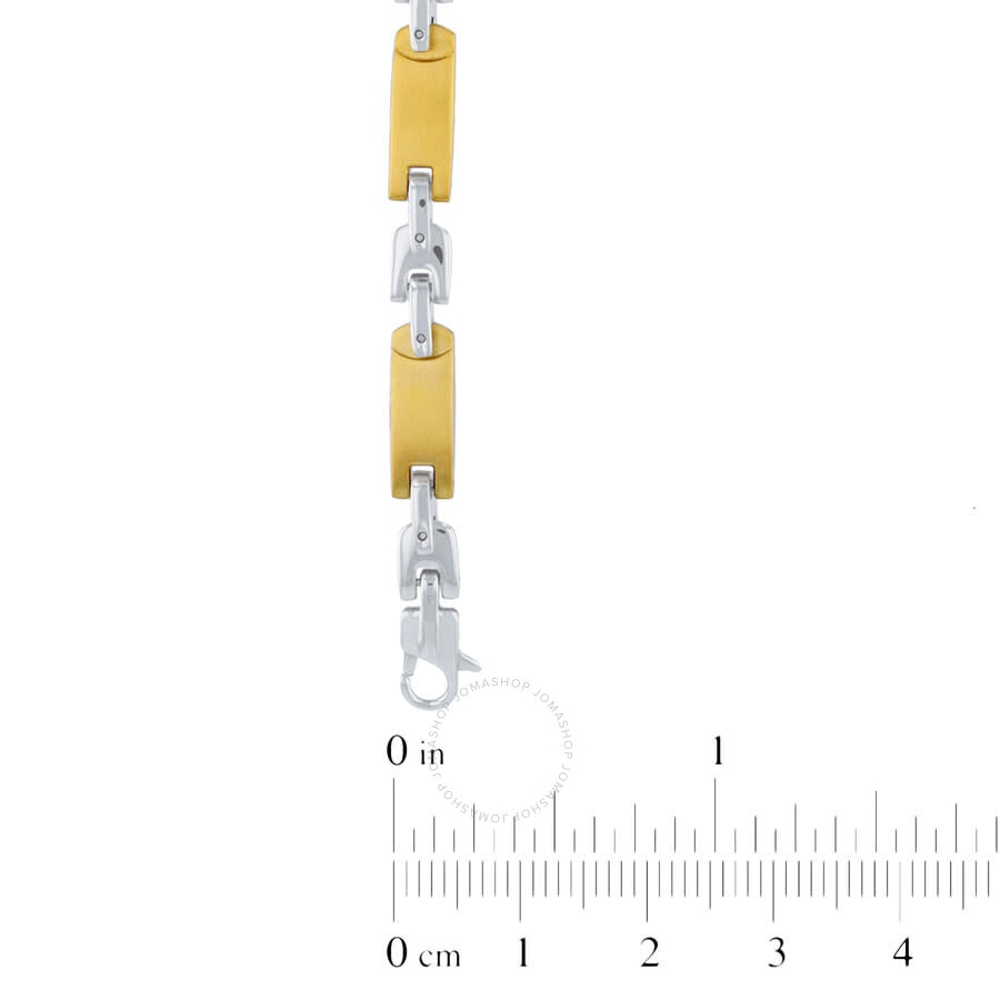 Robert Alton - Robert Alton Two-Tone Stainless Steel Link Bracelet with Yellow Finish - 1