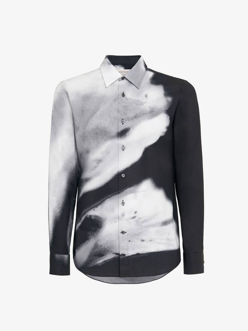 Men's Solarised Flower Shirt in Black/white 1