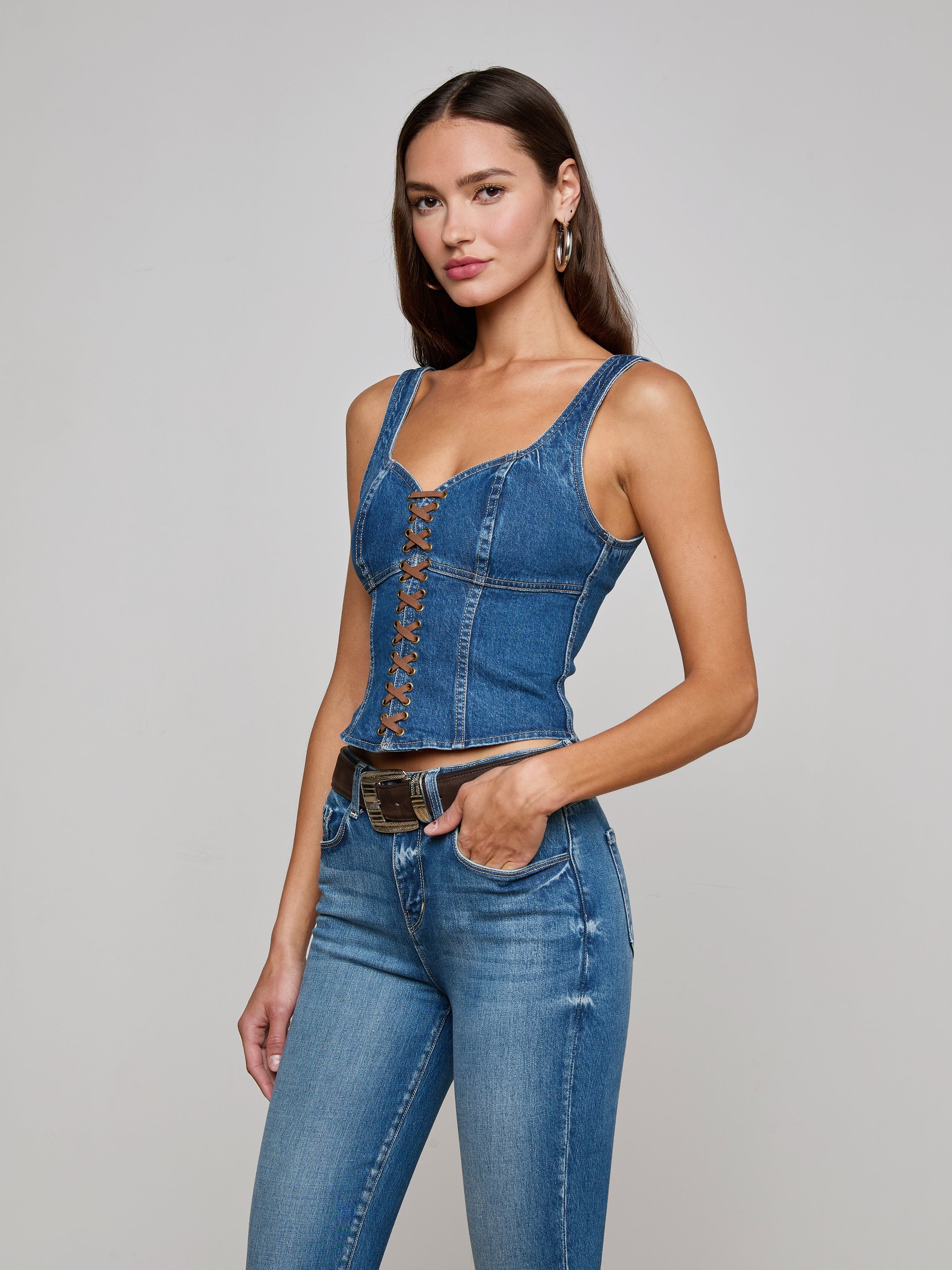 Nayeli Denim Corset Top - 4