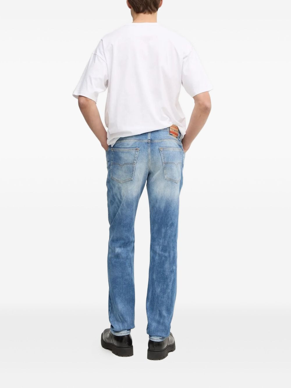 light-wash cotton jeans - 2
