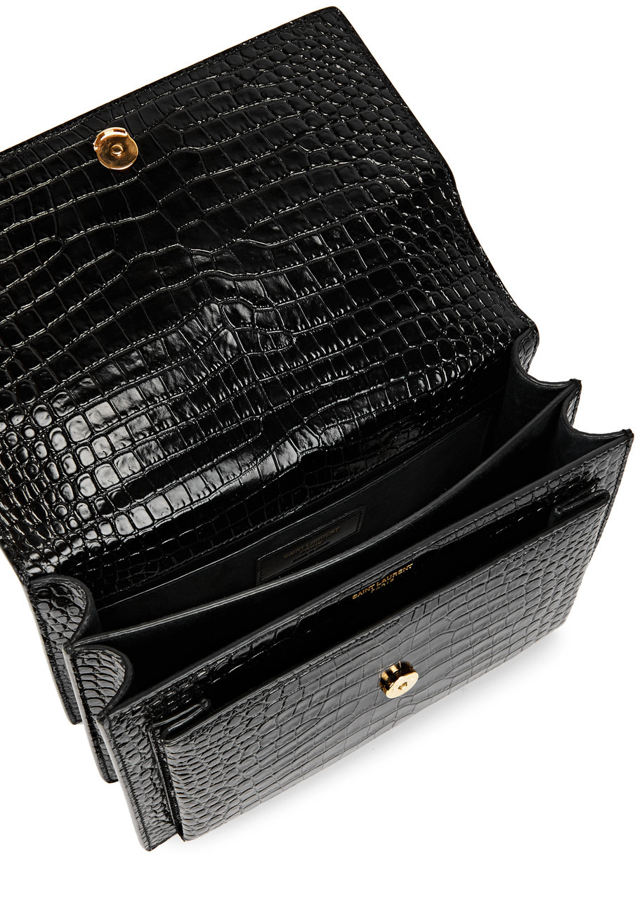 Sunset crocodile-effect shoulder bag - 4