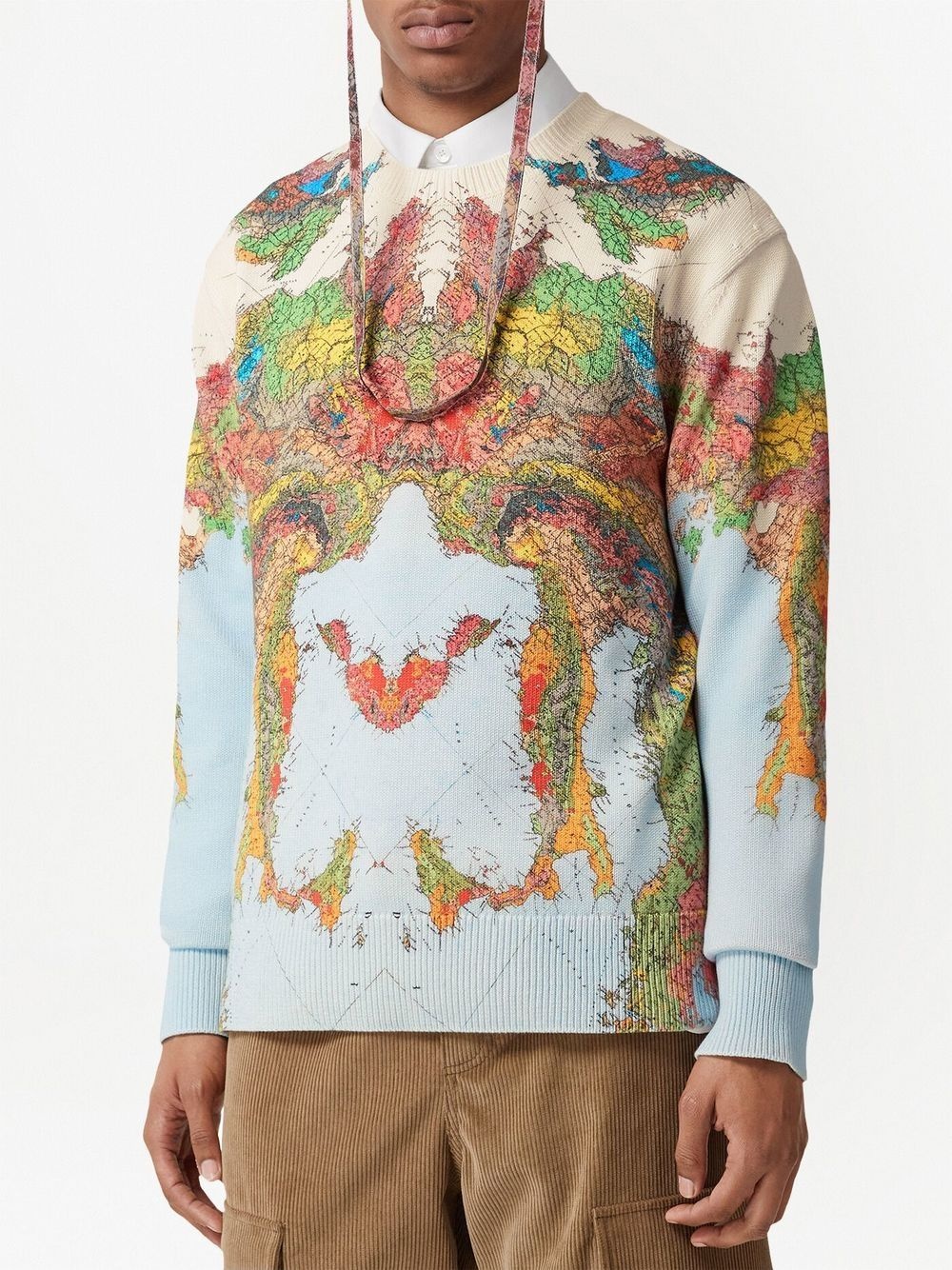 map-print long-sleeve jumper - 3