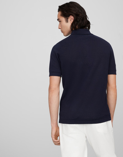 Brunello Cucinelli Linen and cotton knit polo outlook